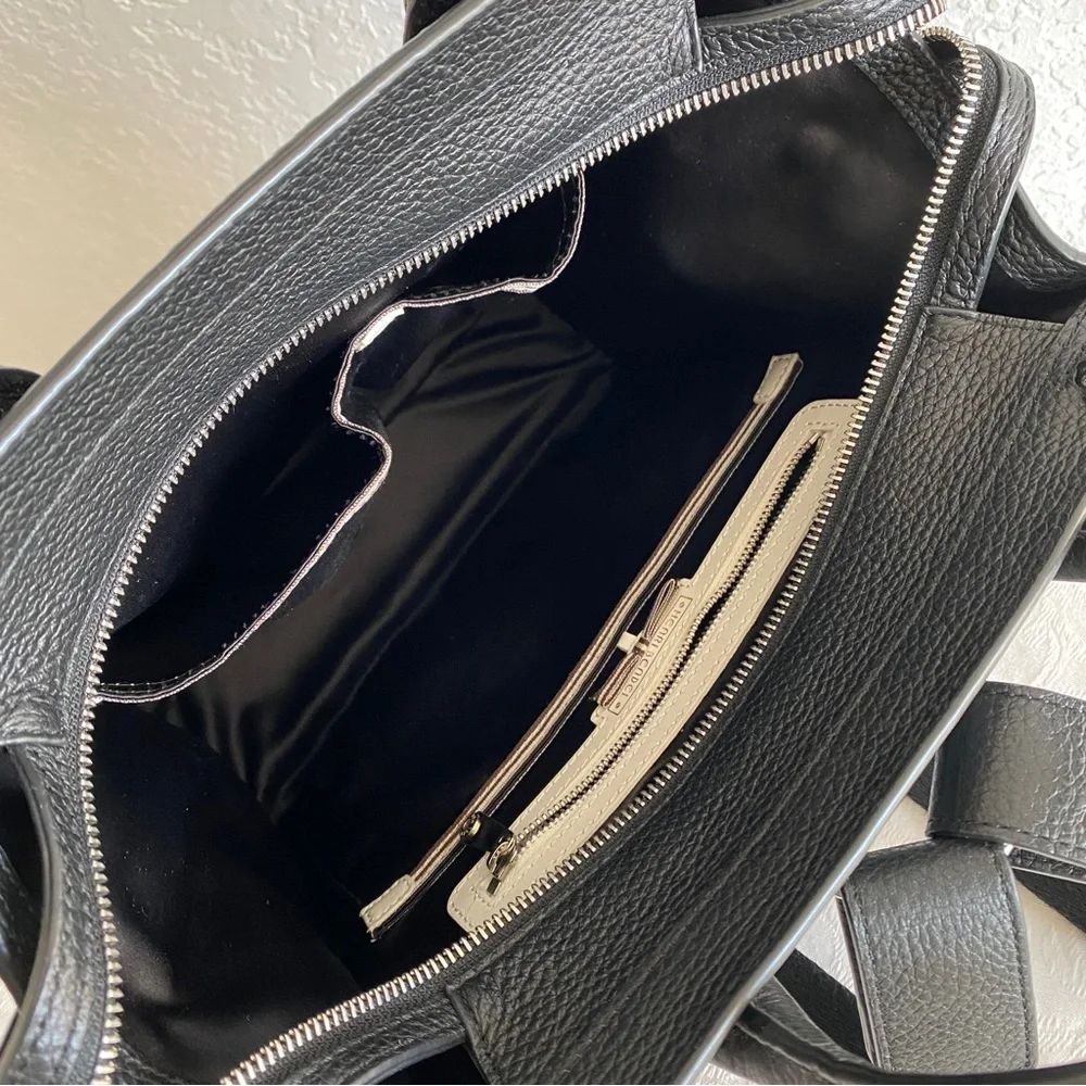Henri bendel convertible black leather backpack